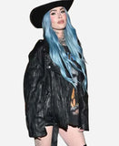 Coachella Festival 2024 Megan Fox Black Oversize Leather Jacket