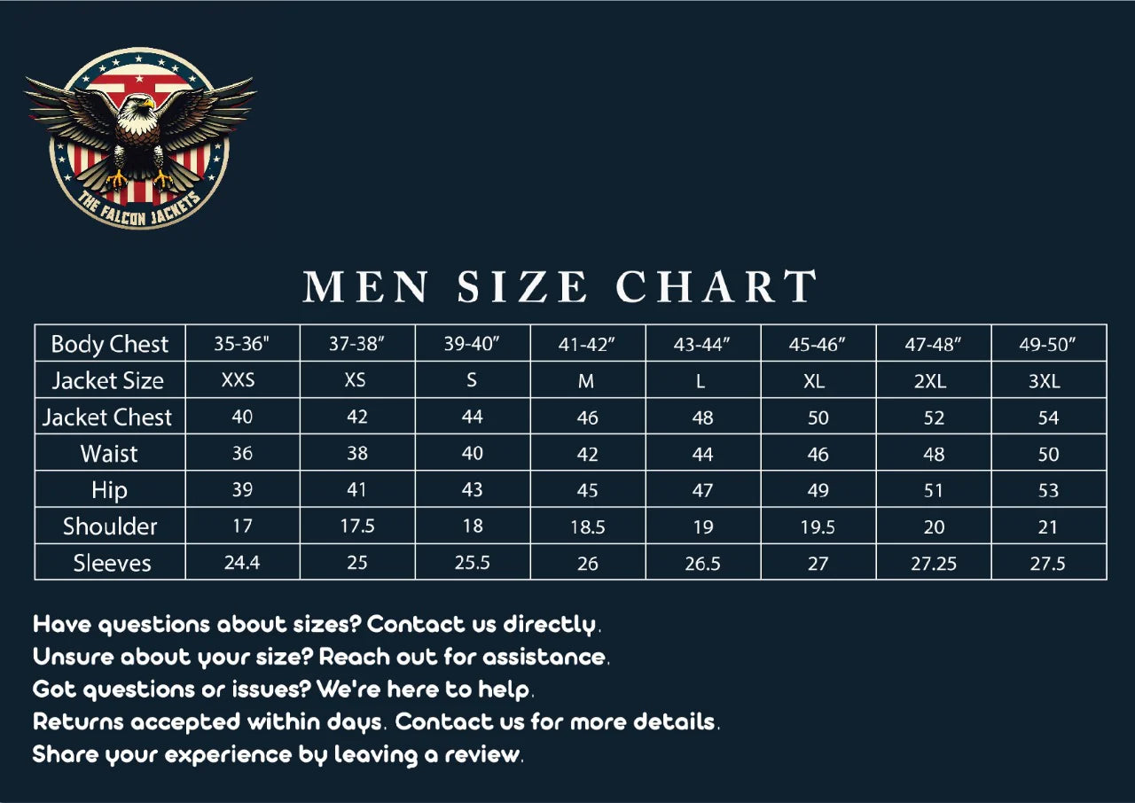 Men US Letter Size Chart