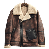 Men's Shearling Faux Leather Brown Jacket