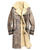 Mens Sheepskin Shearling Trench Coat
