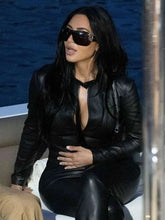 Kim Kardashian Monaco Grand Prix 2026 Black Leather Jacket