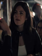 Monica Barbaro Crime 101 Leather Black Jacket