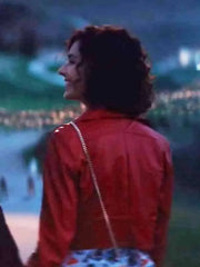 Nicole Grimaudo Solo Mio 2026 Red Leather Jacket