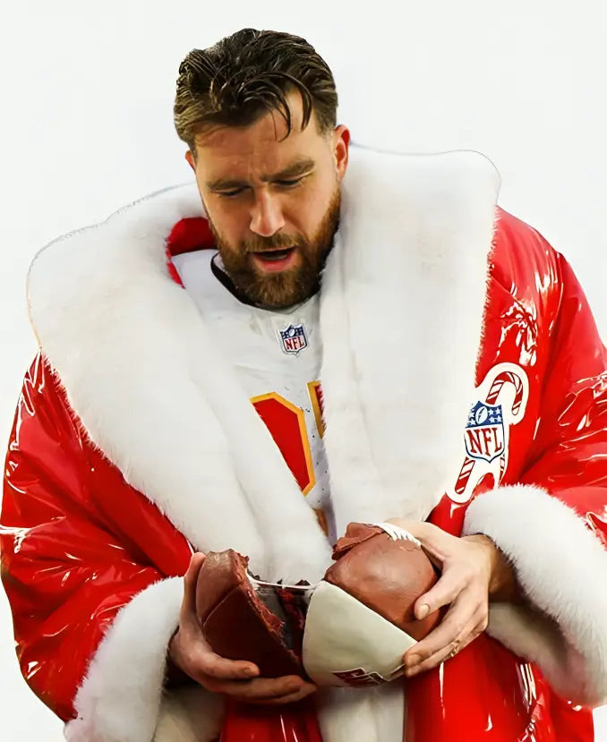 Travis Kelce Santa Red Coat