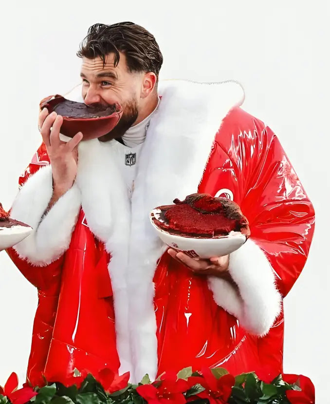 Travis Kelce Santa Red Coat