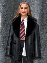 NYC 2026 Haley Lu Richardson Shearling Leather Coat