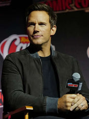 Chris Pratt New York Comic Con 2025 Suede Bomber Jacket