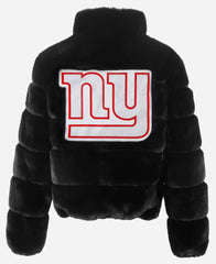 New York Giants Cuce Black Fur Puffer Jacket
