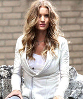 Rosie Huntington Transformers 3 White Leather Jacket