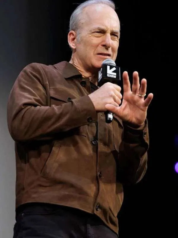 SXSW 2026 Bob Odenkirk Brown Suede Jacket