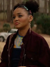 Scream 7 Celeste O'Connor Maroon Cotton Jacket