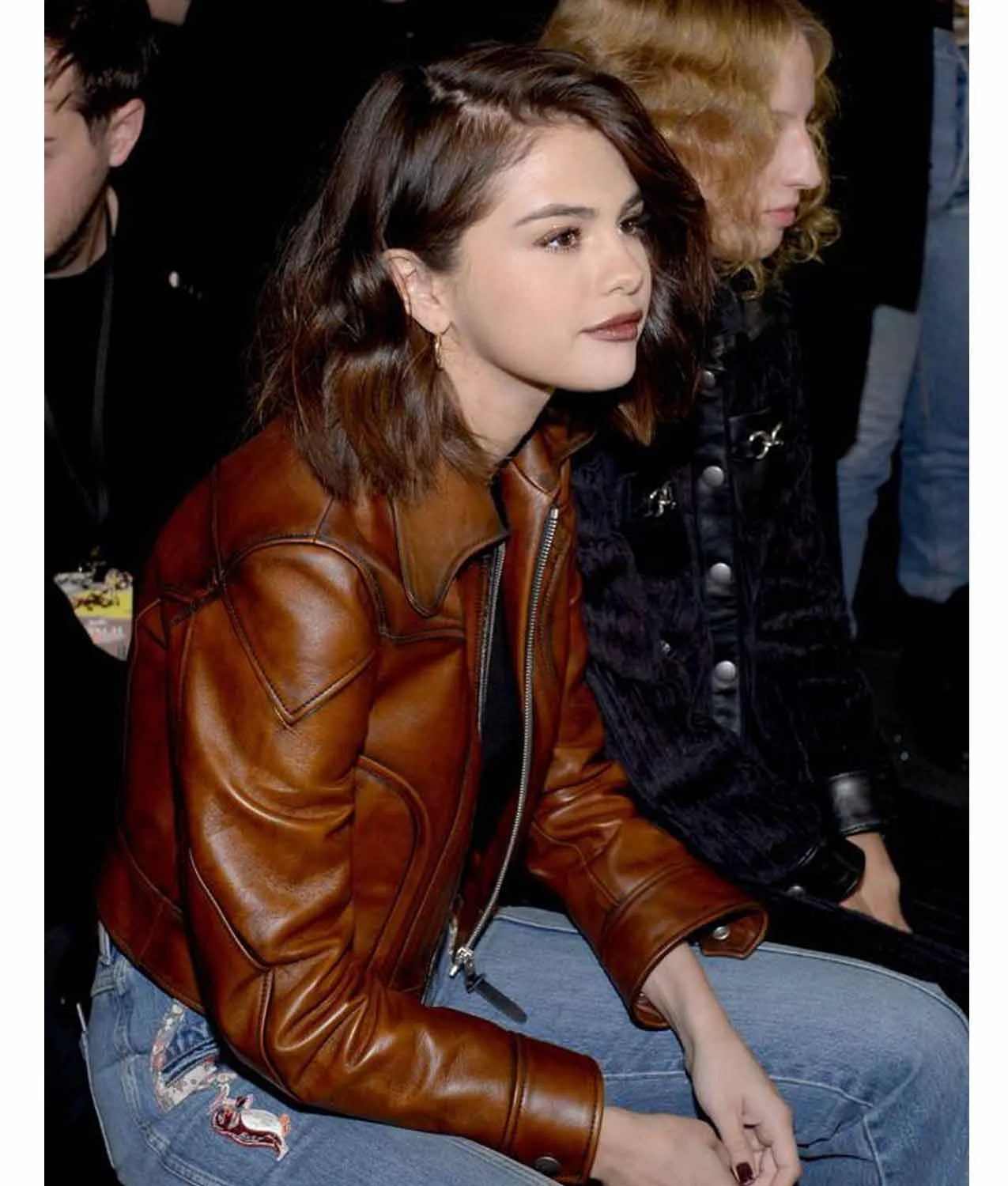 SelenaGomezWaxedClassicBrownLeatherJacket_3
