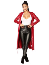 SingerArianaGrandeRedLeatherTrenchCoat_2