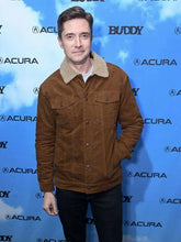 Topher Grace Buddy Premiere 2026 Brown Corduroy Jacket