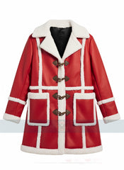 J.K. Simmons Santa Claus Red Leather Shearling Coat