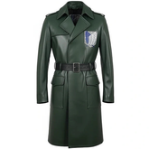 Attack On Titan Green Leather Coat