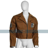 Mens Attack On Titan Cosplay Leather Jacket