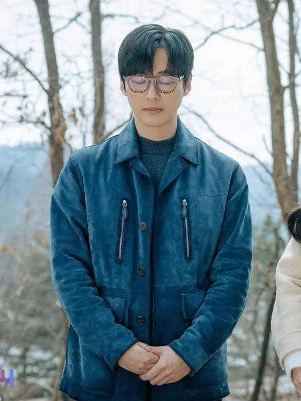 Our Movie Namkoong Min Blue Suede Leather Jacket