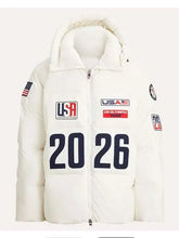 Olympics 2026 Team USA White Puffer Jacket