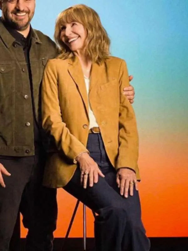 Mary Steenburgen The Dink 2026 Brown Suede Blazer