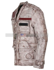 Star Wars White Waxed Finn Leather Jacket
