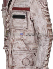 Star Wars White Waxed Finn Leather Jacket