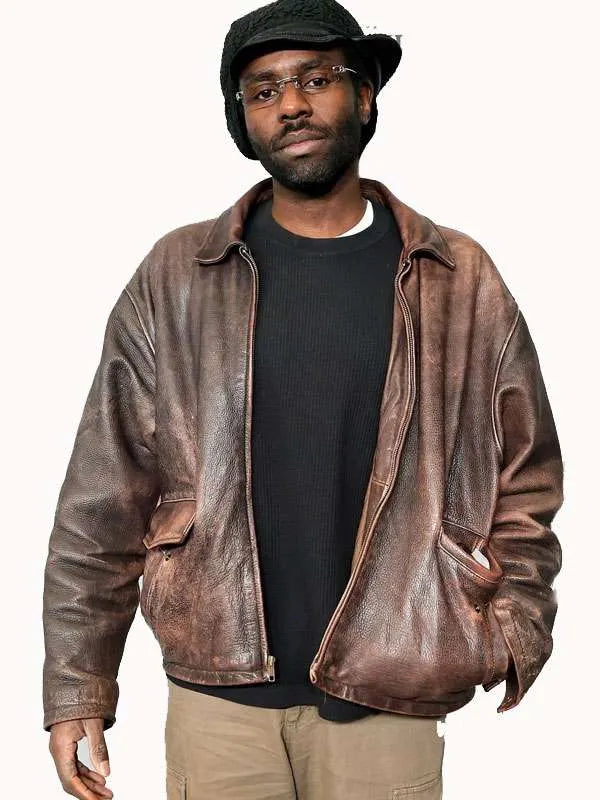 The Invite 2026 Premiere Devonté Hynes Brown Leather Jacket