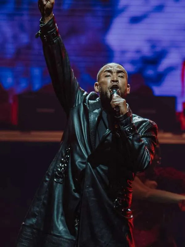 The Last King World Tour 2026 Don Omar Black Leather Coat