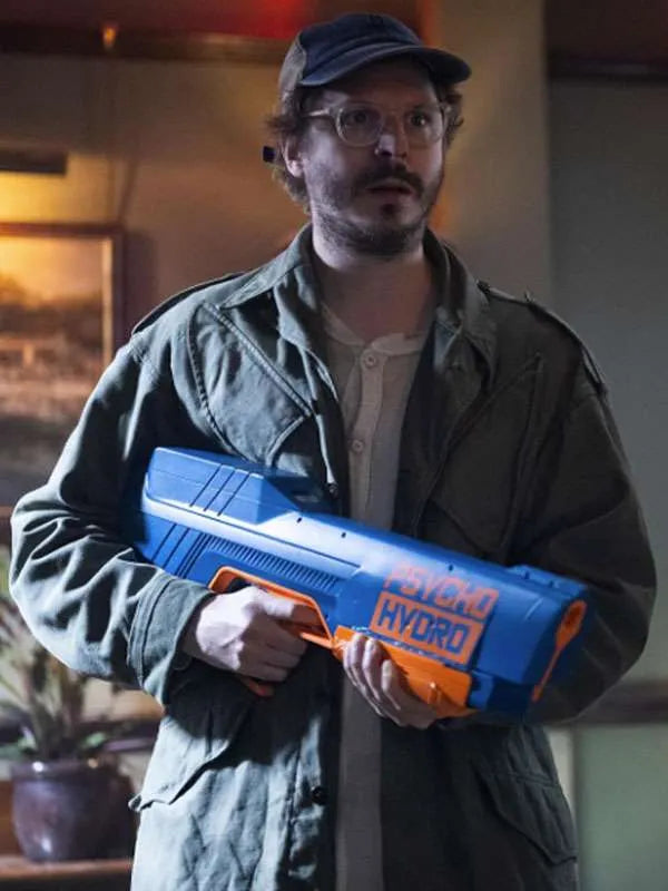 Michael Cera The Running Man 2025 Green Jacket