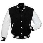 The American black and white varsity jacket