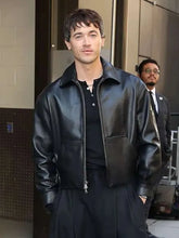 Tom Blyth Good Morning America 2026 Black Leather Jacket