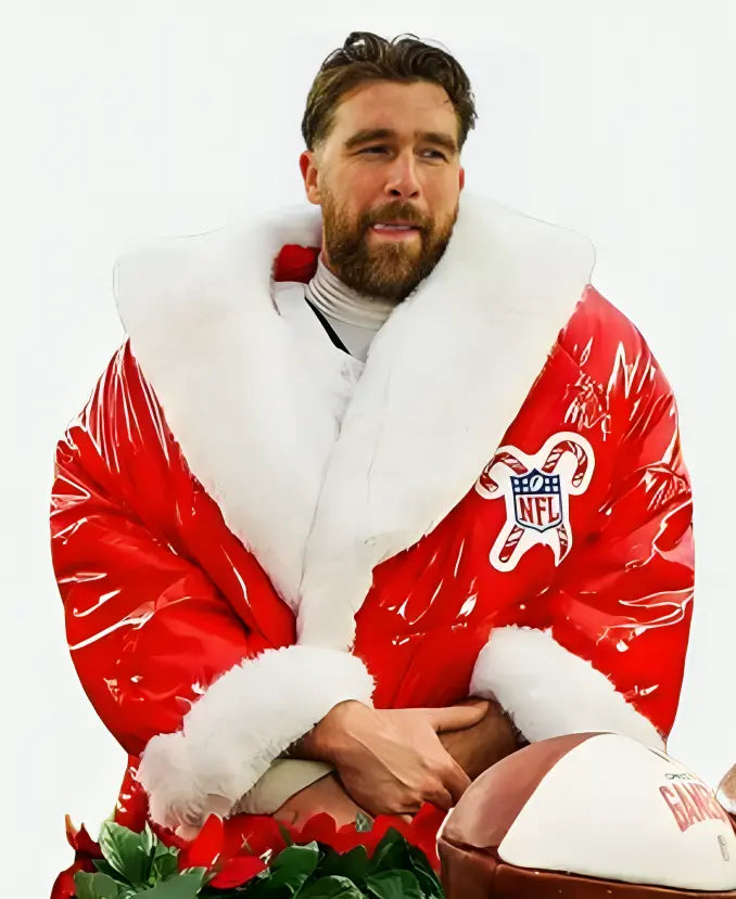 Travis Kelce Santa Red Coat