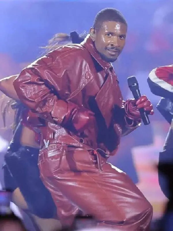 Usher R&B Tour 2026 Red Leather Jacket