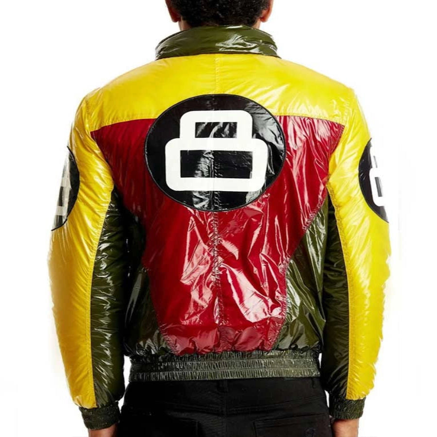 Classic 8 Ball Red And Yellow Bubble Jacket