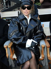Miley Cyrus 2025 Black Leather Coat