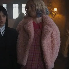 Wednesday Enid Sinclair Shearling Pink Jacket