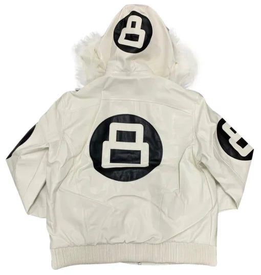 Robert Phillipe White 8 Ball Fur Hood Jacket