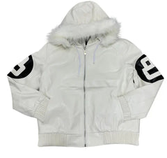 Robert Phillipe White 8 Ball Fur Hood Jacket