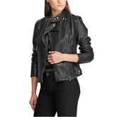 Women Cafe Racer Western Wear Leather Jacket