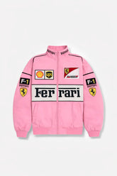 Ferrari F1 Vintage Pink Racing Jacket