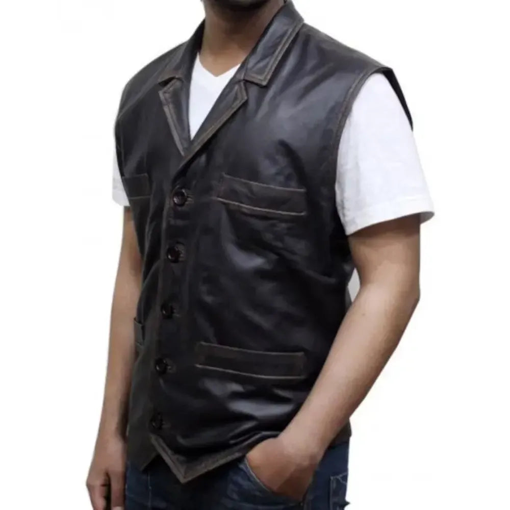 Cullen Bohannon Hell On Wheel TV Series Real Leather Cowboy Vest