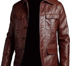 Men's Blazer Coat Vintage Biker Style Leather Jacket