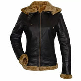 Women's Aviator B3 Brown Bomber Sheepskin Leather Jacket