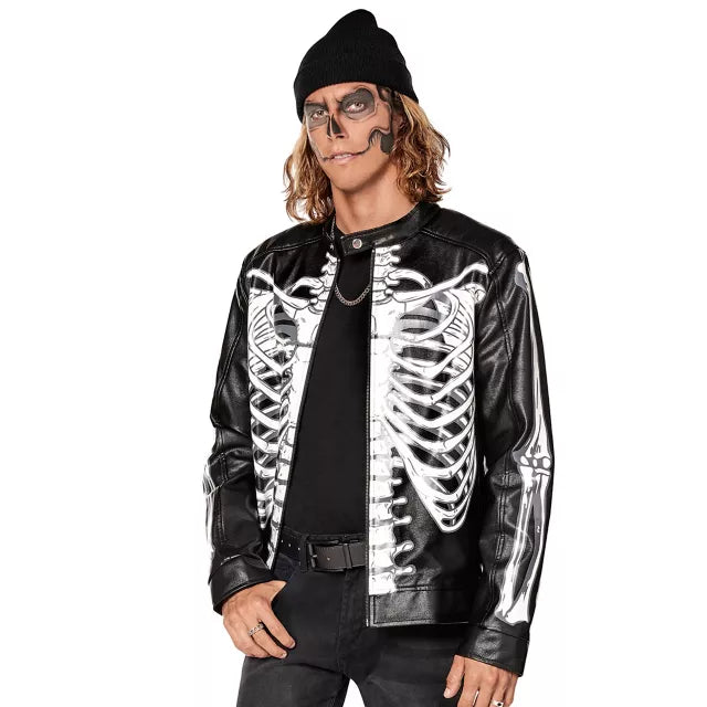 spirit halloween skeleton Moto jacket