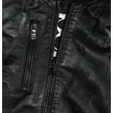 New Pelle Pelle Black Leather Bomber Jacket-Cow hide