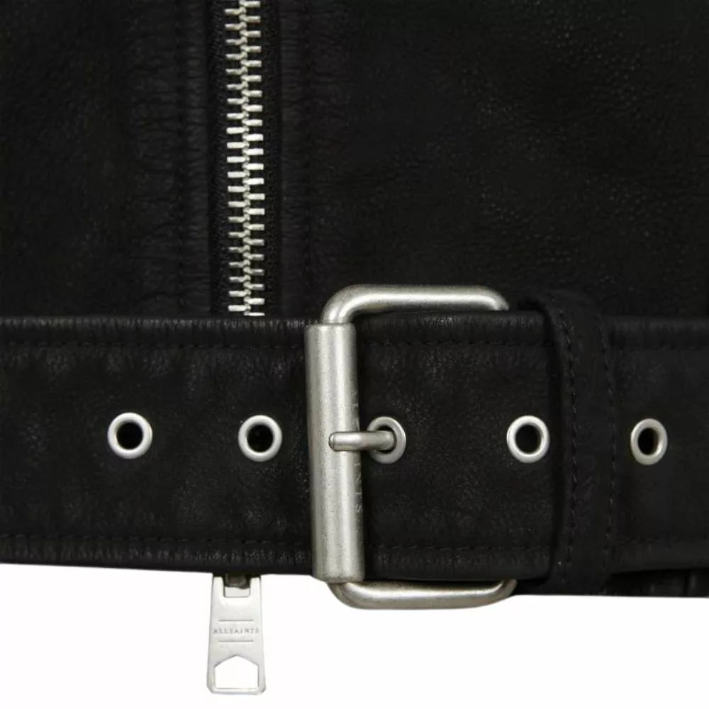 Mens Black Leather Suede Biker Jacket