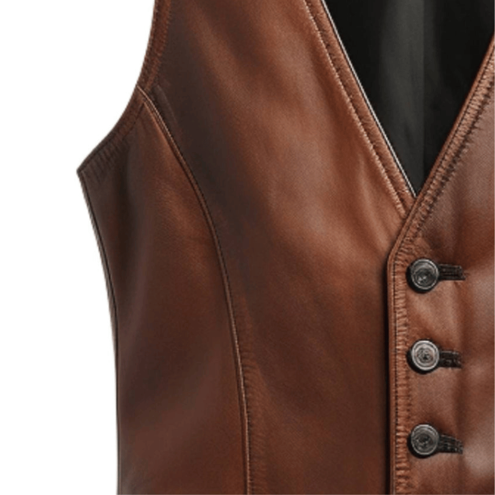Vintage Men’s Brown Leather Vest