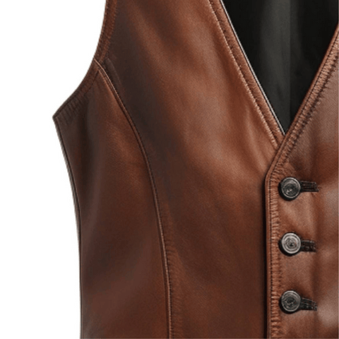 Vintage Men’s Brown Leather Vest