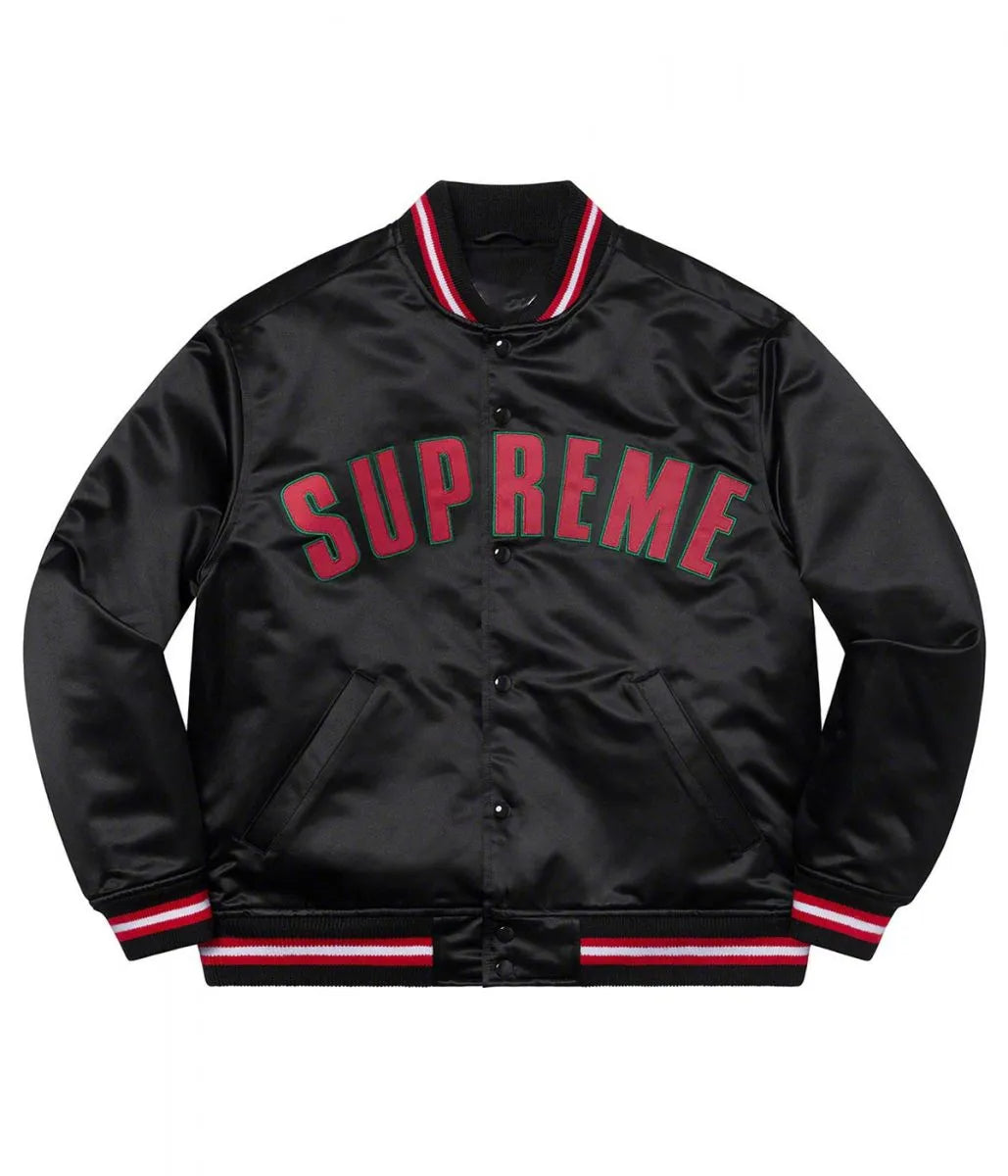 supreme satin varsity jacket​