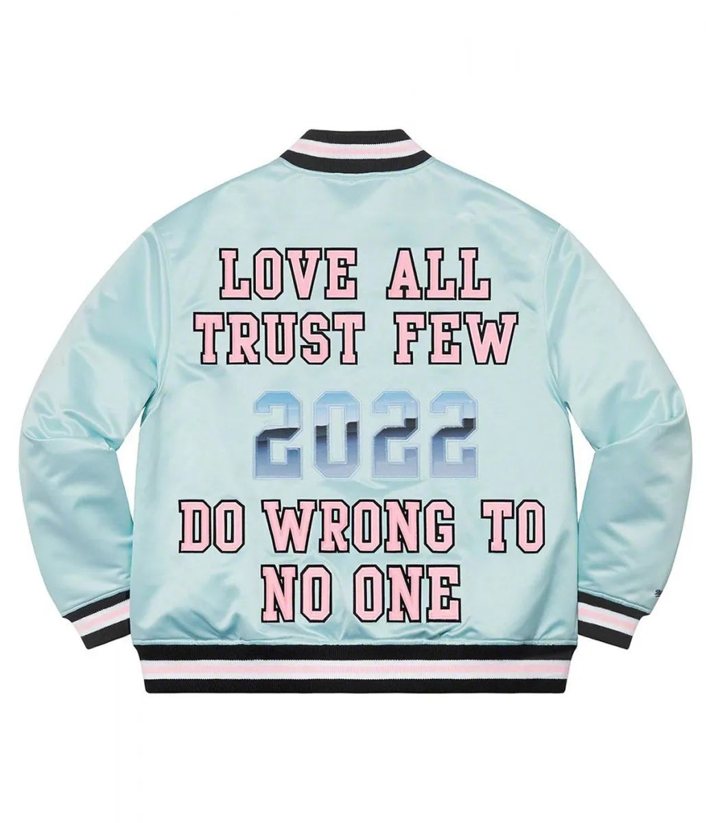 supreme satin varsity jacket​